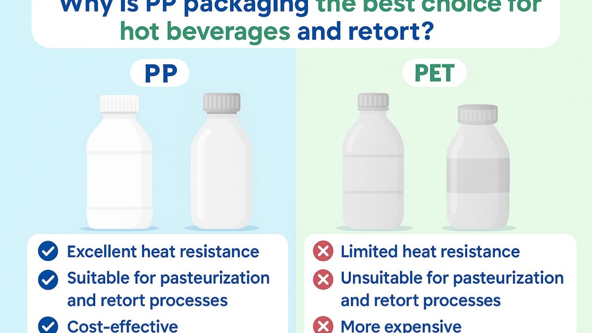 เปรียบเทียบขวด PP และ PET สำหรับบรรจุเครื่องดื่มร้อนและกระบวนการรีทอร์ท
