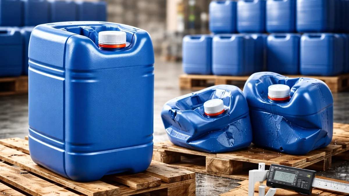 แกลลอน 20 ลิตรอุตสาหกรรมซ้อนพาเลทเปรียบเทียบใบแข็งแรงกับใบยุบ