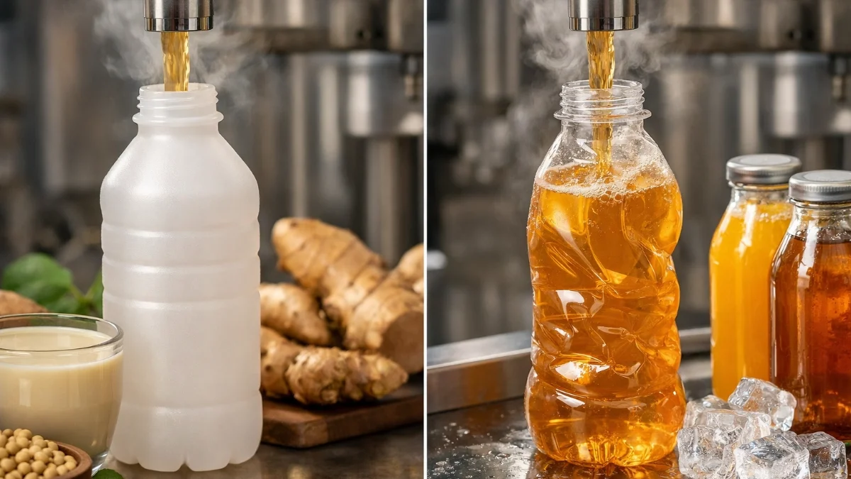 ขวด PP ทนความร้อนเปรียบเทียบขวดพลาสติกทั่วไปขณะบรรจุร้อน