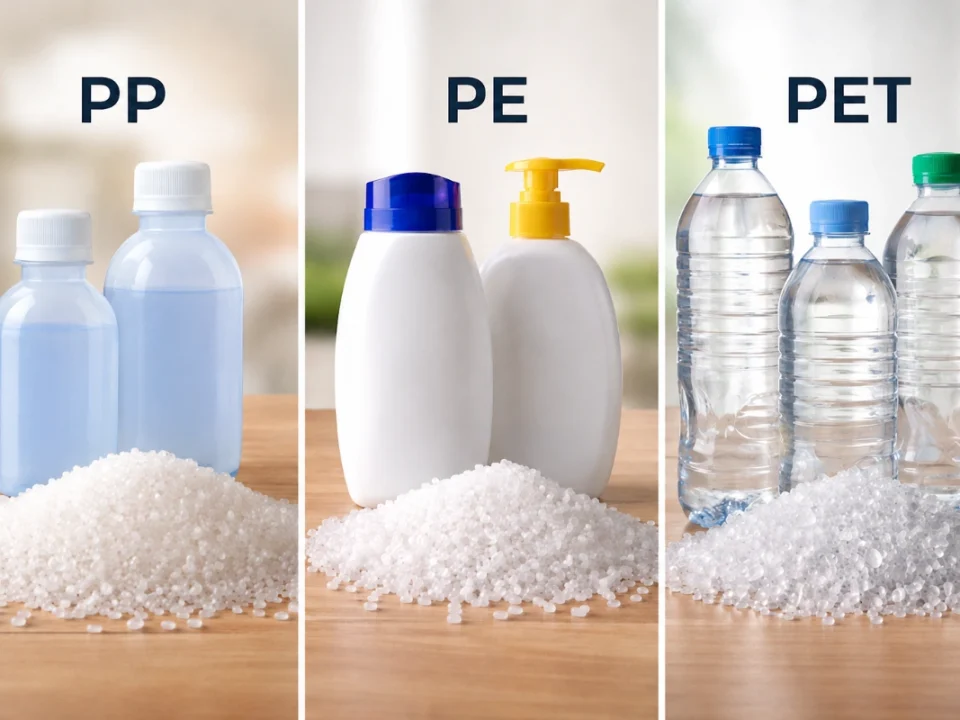 เปรียบเทียบขวดพลาสติก PP PE PET และเม็ดพลาสติก