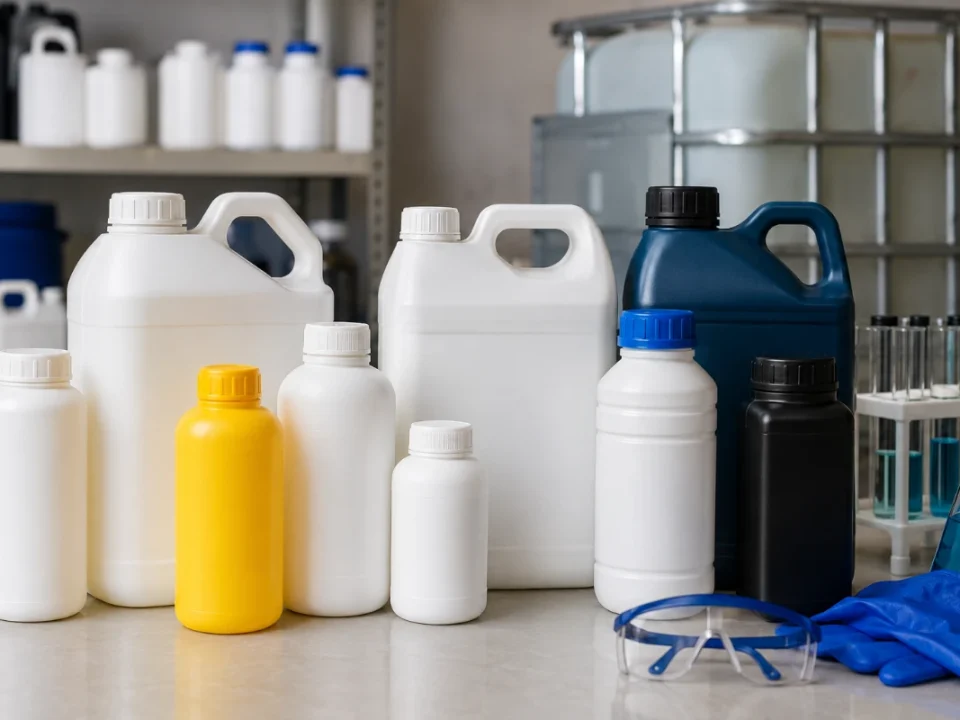 ขวด HDPE สำหรับบรรจุสารเคมีอุตสาหกรรม ปลอดภัย ทน