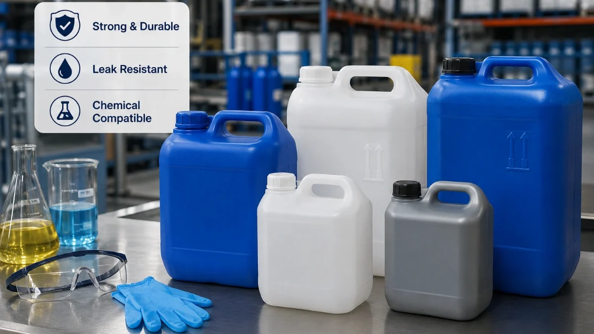 แกลลอนพลาสติก HDPE สำหรับสารเคมีและน้ำมันอุตสาหกรรม